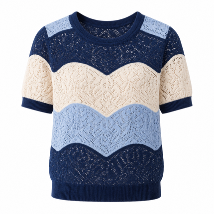 Lett Strikket Topp til Dame – Hollow Design & Sval Sommerstil