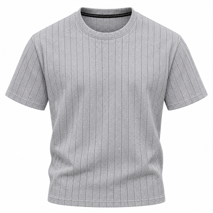 Ribbestrikket T-skjorte for menn med business-casual stil