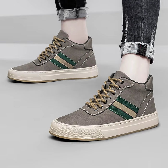 Herresneakers i Ekte Skinn – Øker Høyden med 7 cm | Stilrene Høye Løftesko