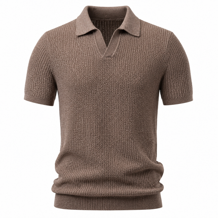 Strikket Polo T-skjorte til Herre – Hollow Design & Slim Fit
