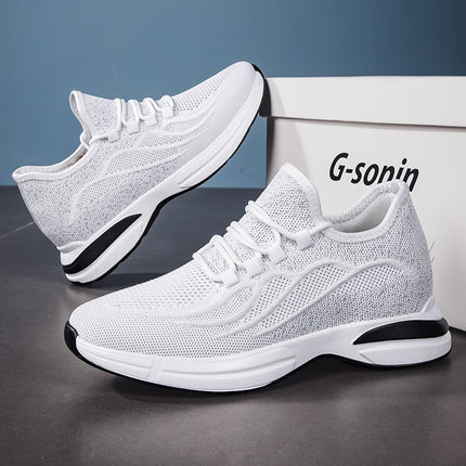 Sommer Sko for Menn med Skjult Hælløft – Pustende Mesh Sneakers med 7 cm Høydeøkning