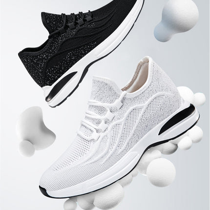 Sommer Sko for Menn med Skjult Hælløft – Pustende Mesh Sneakers med 7 cm Høydeøkning