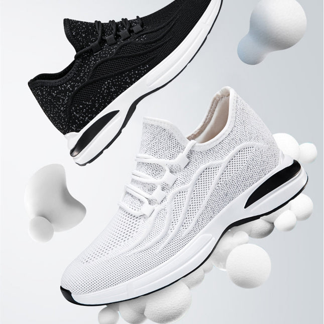 Sommer Sko for Menn med Skjult Hælløft – Pustende Mesh Sneakers med 7 cm Høydeøkning