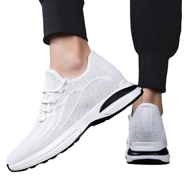 Sommer Sko for Menn med Skjult Hælløft – Pustende Mesh Sneakers med 7 cm Høydeøkning