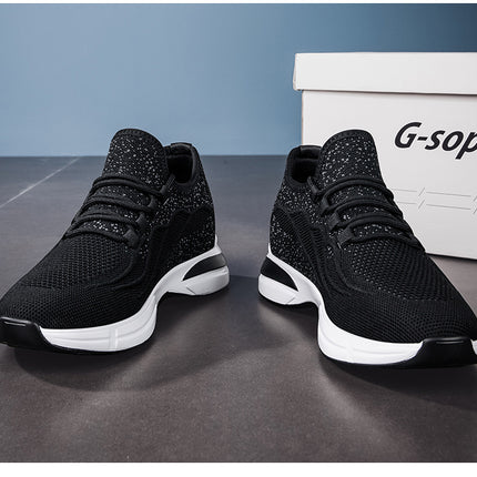 Sommer Sko for Menn med Skjult Hælløft – Pustende Mesh Sneakers med 7 cm Høydeøkning