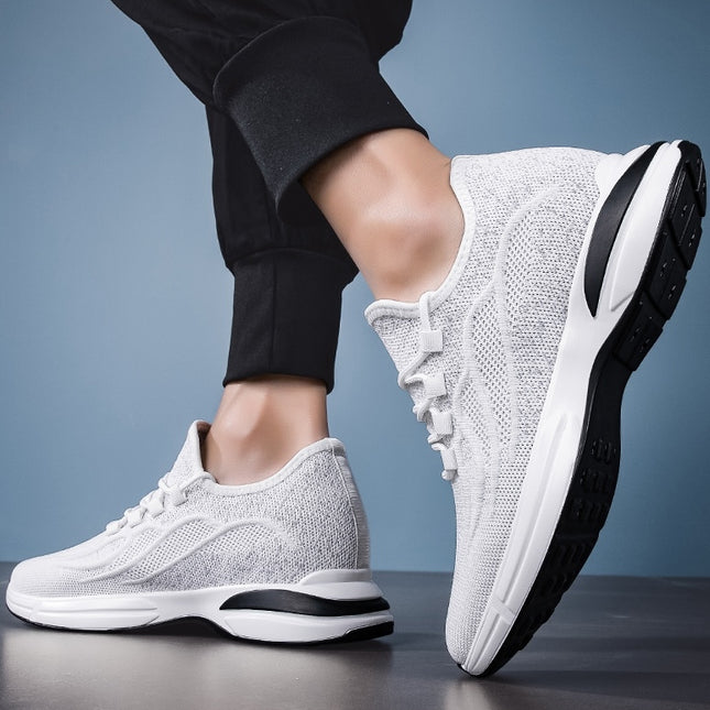 Sommer Sko for Menn med Skjult Hælløft – Pustende Mesh Sneakers med 7 cm Høydeøkning