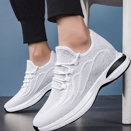Sommer Sko for Menn med Skjult Hælløft – Pustende Mesh Sneakers med 7 cm Høydeøkning