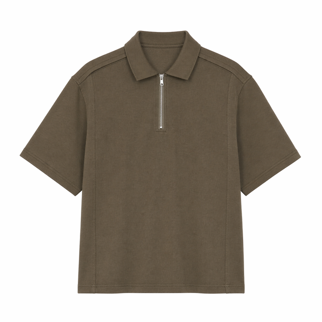 Kraftig Polo T-skjorte til Herre – Half-Zip & 210g Premium Kvalitet