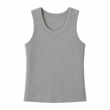 Hvit Strikket Singlet til Dame – Slim Fit & Høy Stretch