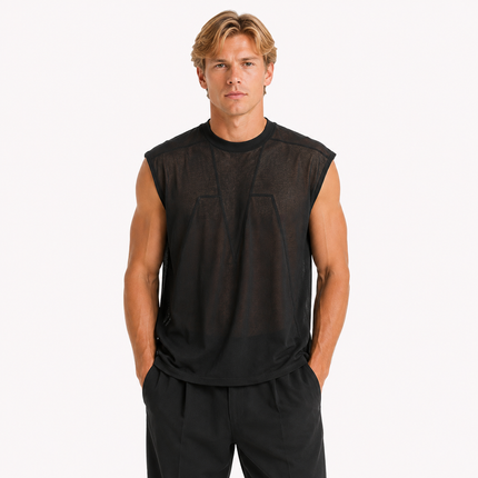 Oversized Tanktopp til Herre – Ermeløs Topp i Streetwear-stil