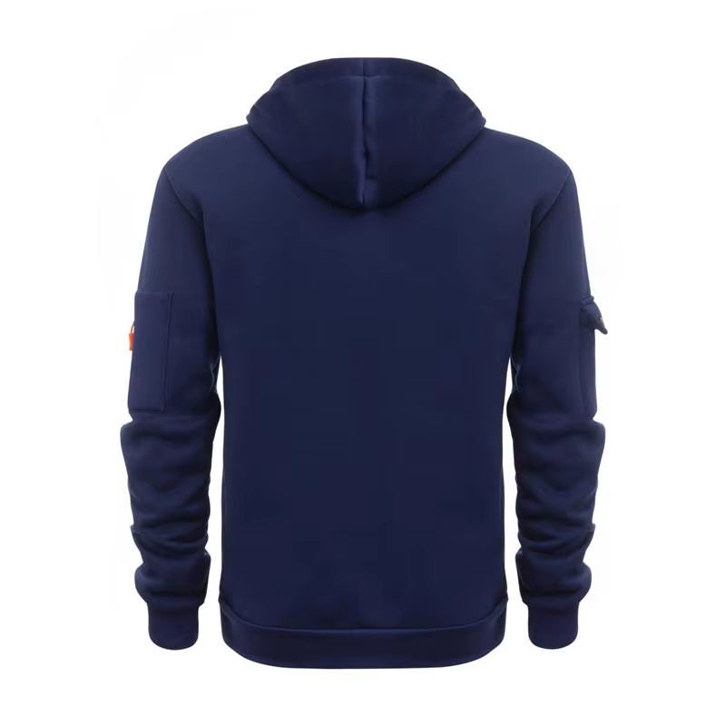 Herre Hettegenser med Glidelås – Vinterklar, Streetwear Stil med Flere Lommer