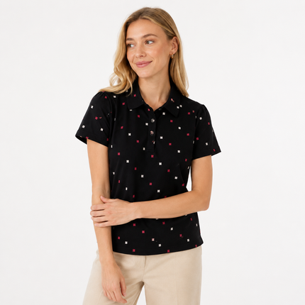 Kortermet Bomullsskjorte til Dame – Slim Fit Sommertopp med Print