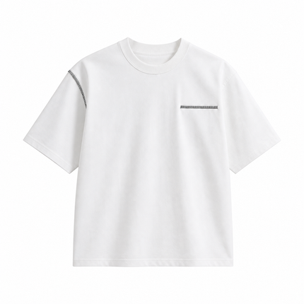 T-skjorte til Herre med Stitch-detaljer – Løs Passform og Moderne Sommerstil