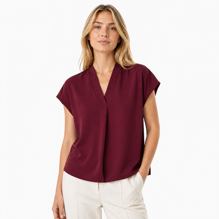 V-hals T-skjorte til Dame – Stretch & Minimalistisk Design