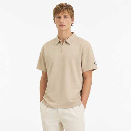 Vintage Waffle Polo til Herre – Heavyweight Half-Zip Sommertopp
