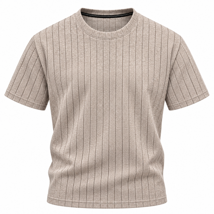 Ribbestrikket T-skjorte for menn med business-casual stil