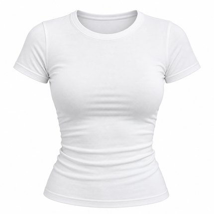 Ensfarget kortermet crop top for kvinner