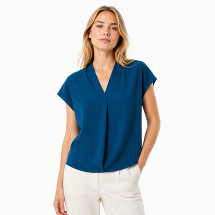 V-hals T-skjorte til Dame – Stretch & Minimalistisk Design