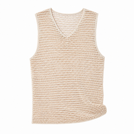 Ermeløs Tanktop med Utskjærte Sider for Herre – Løs Sommertopp med Stropper