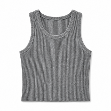 Elastisk Strikket Tanktop for Herre – Figurnær Ermeløs Treningstopp