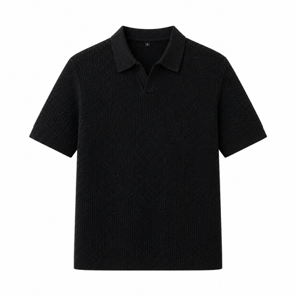 Strikket Polo T-skjorte til Herre – Hollow Design & Slim Fit
