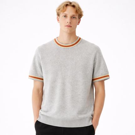 Strikket Ull T-skjorte til Herre – 100% Ull, Business Casual & Løs Passform