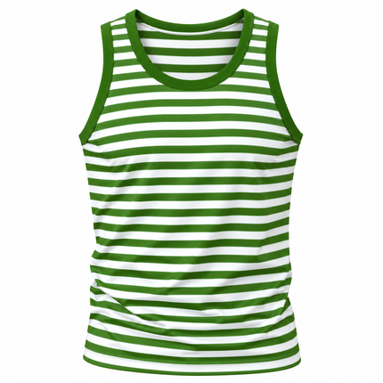 Stripet tanktop for menn med kontrastdetaljer
