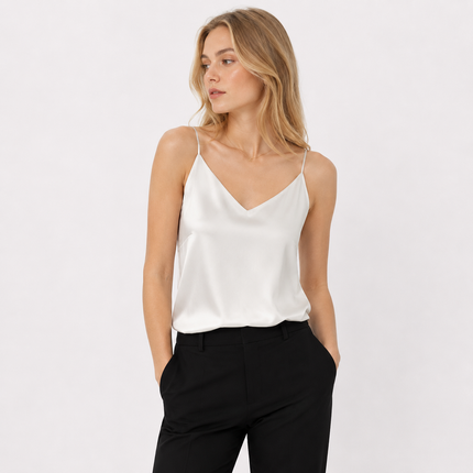Sateng Camisole til Dame – Lang Topp med Smale Stropper
