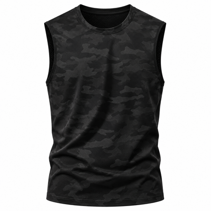 Kamuflasje tanktop med hurtigtørkende og pustende design