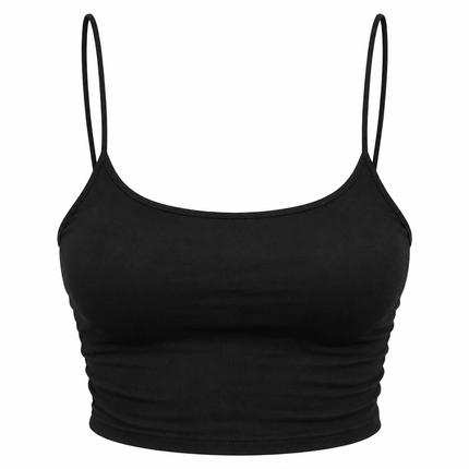 Ensfarget ermeløs crop top for kvinner