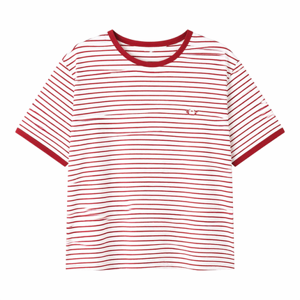 Stripete T-skjorte til Dame – Vintage Stil i Myk Bomull