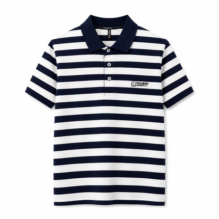 Stripet Polo til Herre – Kortermet Business Casual Pikéskjorte