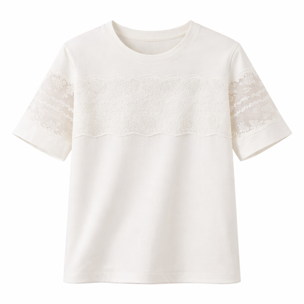 Strikket T-skjorte til Dame – Elegant Blonde Detalj & Premium Sommerstil