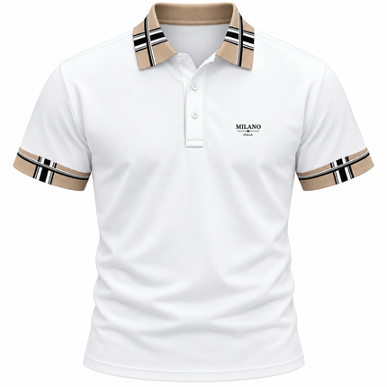 Poloskjorte for menn med 3D-print og lett design