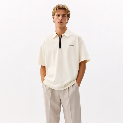 Polo T-skjorte til Herre – Half Placket & Løs Business Casual Stil