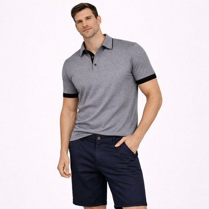 Kortermet Henley Skjorte for Herre – Lett, Pustende og Perfekt for Sommeren