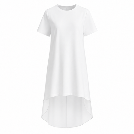Elegant Lang Kjole til Dame – Kortermet Kjole med Organza Detaljer