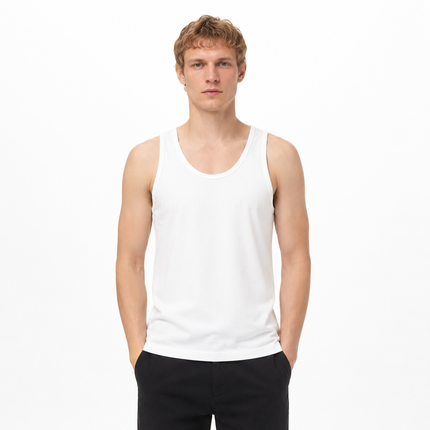 Vintage Tank Top til Herre – 280gsm Ermeløs T-skjorte for Sommer og Trening