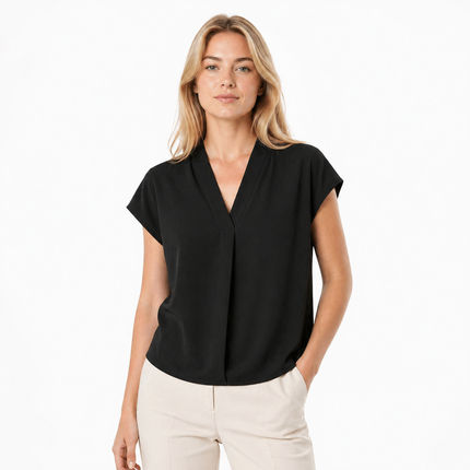 V-hals T-skjorte til Dame – Stretch & Minimalistisk Design