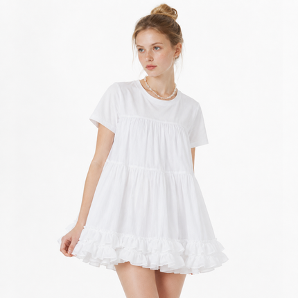 Hvit Meshdetalj T-skjorte til Dame – Original Design Sommertopp