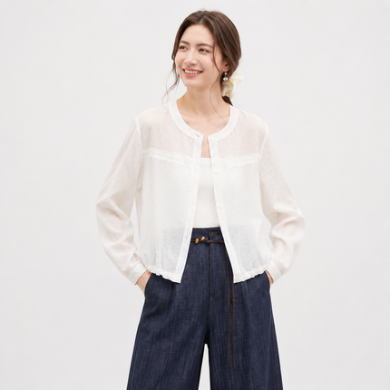 Oversized Lyocell Topp til Dame – Lett og Transparent Casual Sommerstil