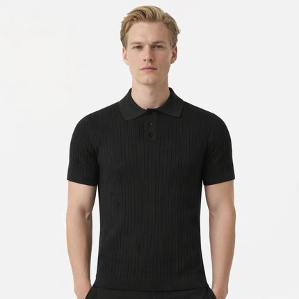 Strikket Polo T-skjorte til Herre – Lett, Pustende & Trendy Sommerstil