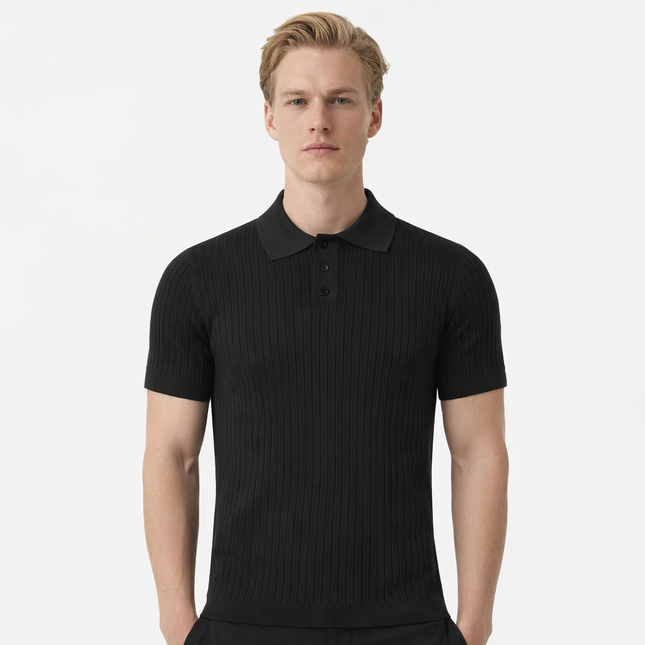 Strikket Polo T-skjorte til Herre – Lett, Pustende & Trendy Sommerstil