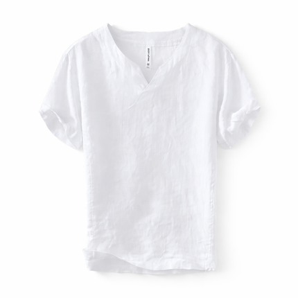 Premium Lin T-skjorte til Herre – 100% Lin, Kinesisk Inspirert & Pustende Sommerstil