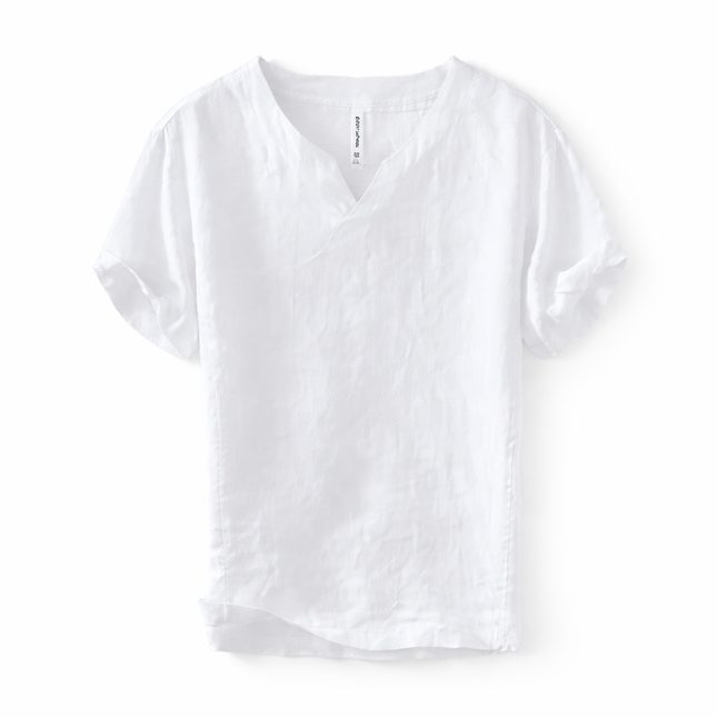 Premium Lin T-skjorte til Herre – 100% Lin, Kinesisk Inspirert & Pustende Sommerstil