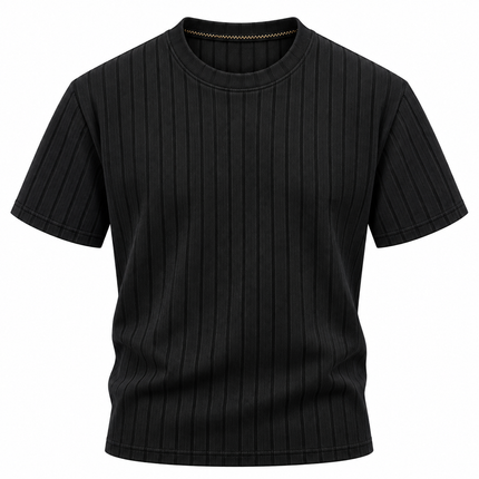 Ribbestrikket T-skjorte for menn med business-casual stil