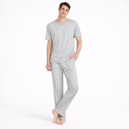 Lett Pysjsett for Menn i Modal – Kortermet Topp og Bukse | Tynt og Komfortabelt Hjemmetøy til Vår og Sommer