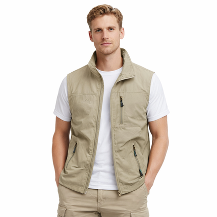 Cargo Vest til Herre – Ermeløs, Pustende & Multifunksjonell Sommerstil