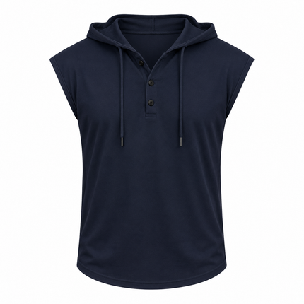 Ermeløs Hettevest til Herre – Sporty Tank Top med Snøring