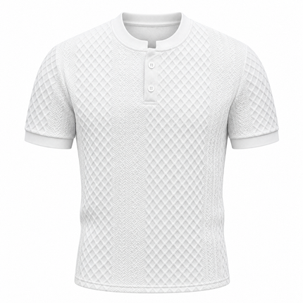 Casual poloskjorte for menn med italienskinspirert gjennombrutt mønster